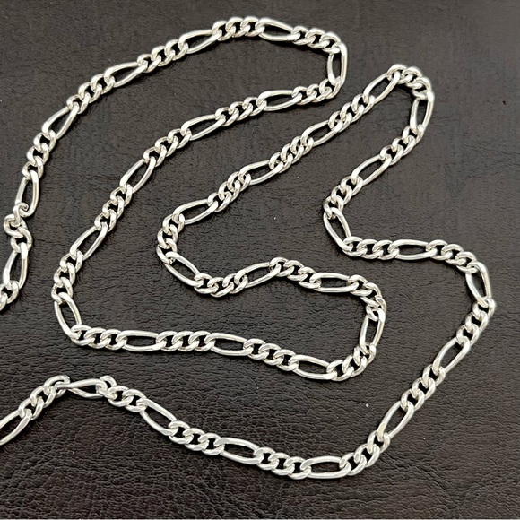 Other - Solid sterling silver unisex 28 inch figaro chain